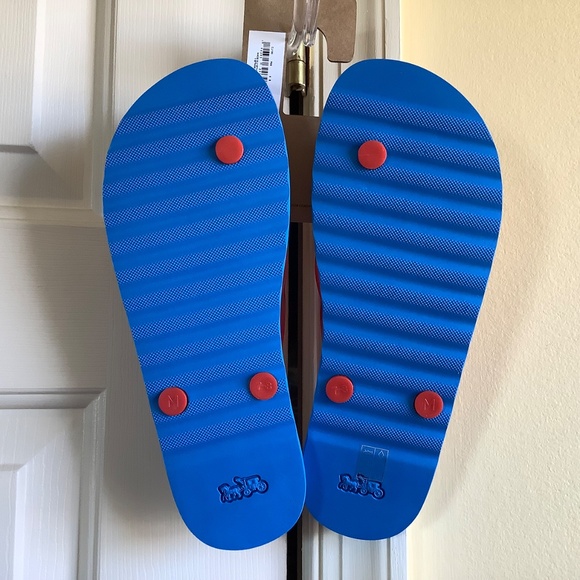 Coach Zayn Flip Flops Red White and Blue Stripes SZ 8 - Picture 4 of 15
